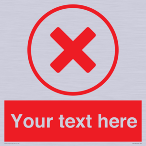 Custom red background, red cross in circle sign